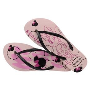 Chinelo Havaianas Slim Disney Feminino - Rosa e Preto