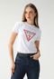 Camiseta Cropped Guess Reta triangle Branca - Marca Guess