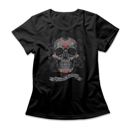 Camiseta Feminina Caveira Mexicana - Preto - Marca Studio Geek 