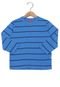 Camiseta Manga Longa  Kyly Listras Infantil Azul - Marca Kyly