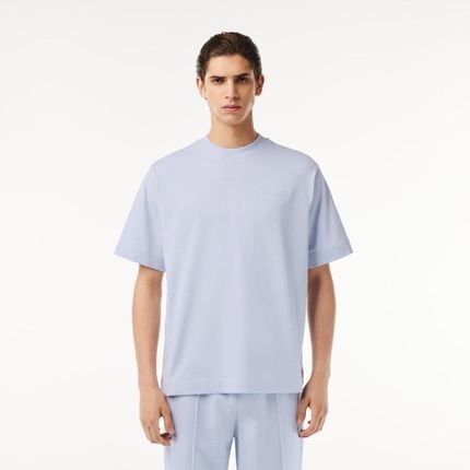 Camiseta Básica Algodão Grosso com Bordado Lacoste Loose fit Azul - Marca Lacoste