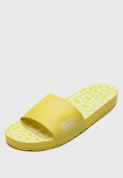 Chinelo Slide Colcci Lettering Amarelo - Marca Colcci