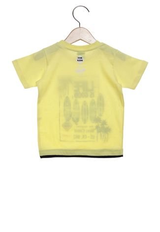 Camiseta Manga Curta Have Fun Infantil Surf Amarela