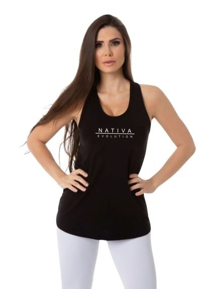 Camiseta Feminina Fitness Nativa Preto - Marca Sallada Mista