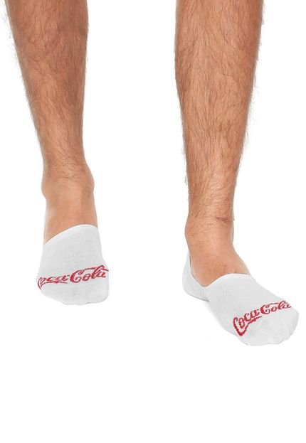 Meia Coca Cola Sapatilha Logo Branca - Marca Coca Cola Fashion
