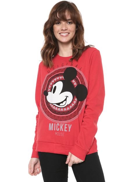 Moletom Flanelado Fechado Cativa Disney Mickey Mouse Vermelho - Marca Cativa Disney