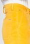 Calça Calvin Klein Pantacourt Veludo Amarela - Marca Calvin Klein