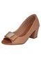 Peep Toe DAFITI SHOES Enfeite Salto Grosso Nude - Marca DAFITI SHOES