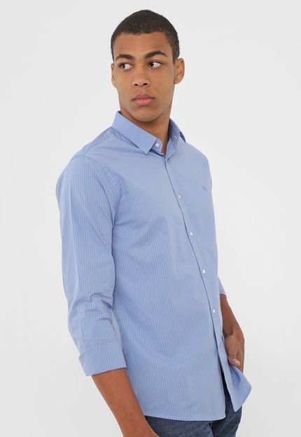 Camisa Forum Slim Listrada Azul - Marca Forum