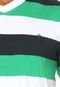 Camiseta Aleatory Gola V Verde/Branca/Preta - Marca Aleatory