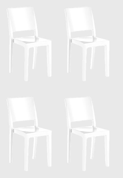Conjunto 4 Cadeiras Hydra Plus Branco Kappesberg - Marca Kappesberg