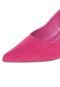 Scarpin Di Cristalli Bico Fino Salto Baixo Rosa - Marca Di Cristalli