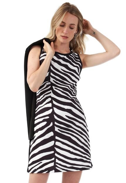 Vestido Lança Perfume Curto Zebra Preto/Branco - Marca Lança Perfume