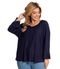 Blusa Manga Longa Crepe Viscose Infinita Cor Azul - Marca INFINITA COR