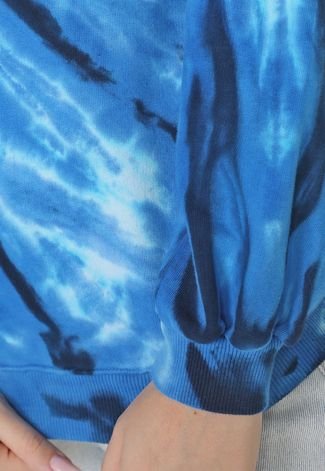 Blusa de Moletom Fechada Volcom Booza Tie Dye Azul/Branco