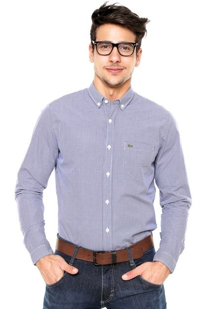 Camisa Lacoste Regular Fit Bolso Azul - Marca Lacoste