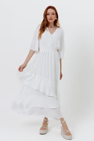 Vestido Vanibele Midi Off White