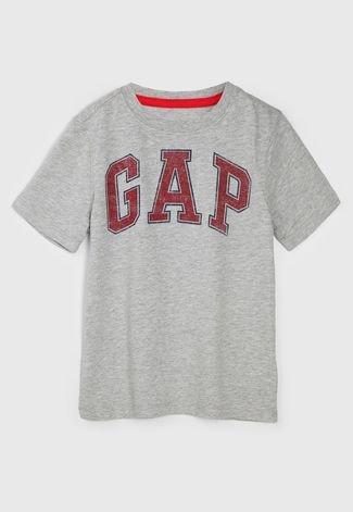 Camiseta GAP Infantil Logo Cinza
