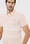 Camisa Polo Lacoste Reta Listrada Rosa/Off-White - Marca Lacoste