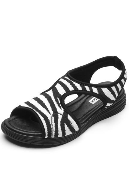Sandália Comfortflex Zebra Preta/Branca - Marca Comfortflex