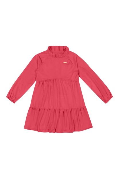 Vestido Infantil Menina Gola Alta Colorittá Rosa - Marca Colorittá