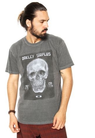 Camiseta Oakley Premium Skull Cinza - Compre Agora