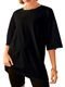 Camiseta Grande Blusa Academia Fitness Feminina Oversized Camisa streetwear Over Lisa Preta - Marca MooBoo