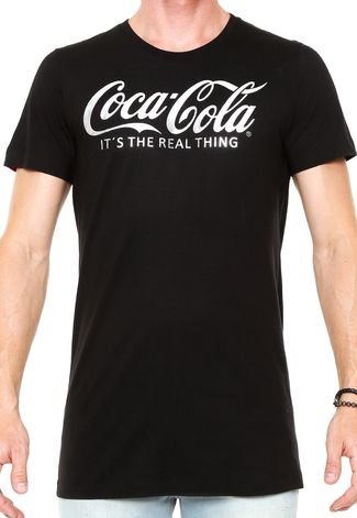 Camiseta Coca-Cola Jeans Estampada Preta