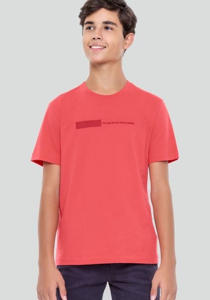 Camiseta Juvenil em Malha Penteada com Estampa - Marca Hangar 33