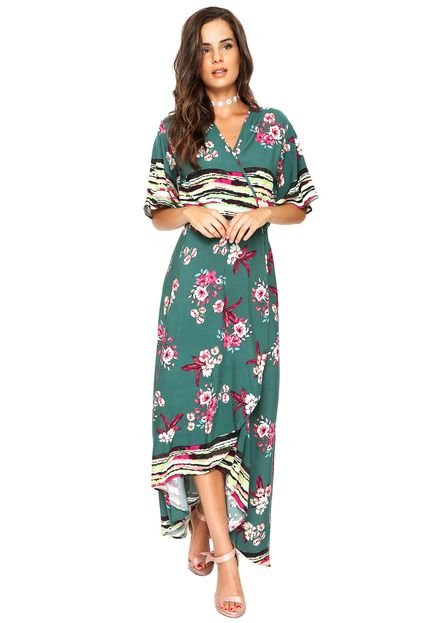 Vestido Lucy in The Sky Midi Estampado Verde - Marca Lucy in The Sky