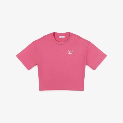 Camiseta Lacoste de malha com logo Rosa - Marca Lacoste