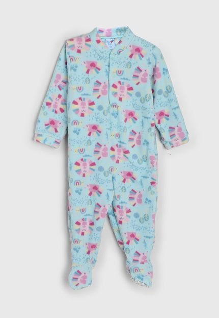 Pijama Bebê Tip Top Longo Ouriço Azul - Marca Tip Top