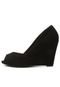 Peep Toe DAFITI SHOES Anabela Preto - Marca DAFITI SHOES