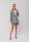 Conjunto Feminino Alfaiataria Blazer e Bermuda Listrado  Salvatore Grafite - Marca Salvatore Fashion