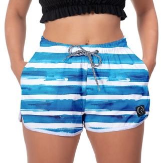 Kit 2 Shorts De Praia Feminino Moda Premium Bermuda Modinha Praia Listrados