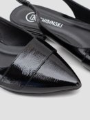 Sapatilha Slingback Couro Envernizado Preto CBK - Marca CHIBINSKI