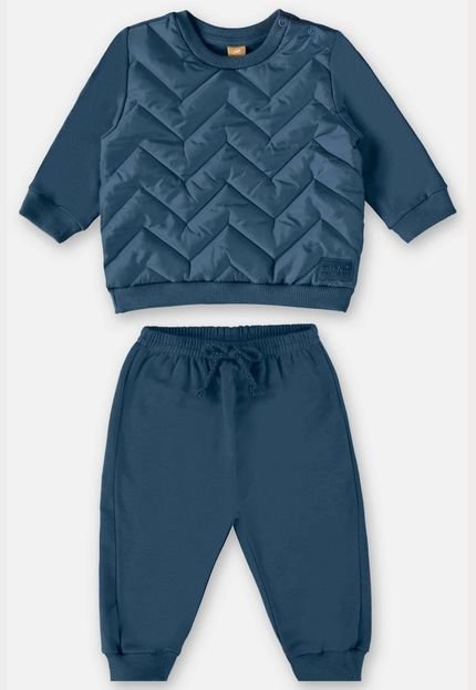 Conjunto Blusão e Calça para Bebê Menino Up Baby Azul - Marca Up Baby