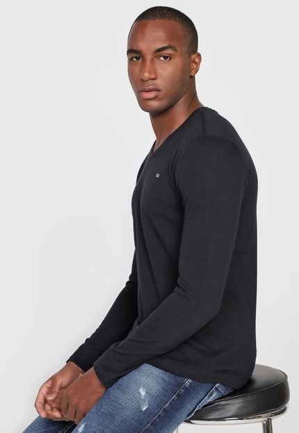 Suéter Tricot Calvin Klein Jeans Logo Preto - Marca Calvin Klein Jeans