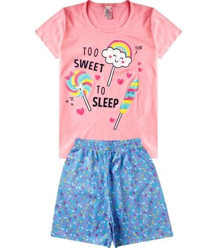 Pijama Verão Infantil Feminino Kappes Rosa - Marca Kappes