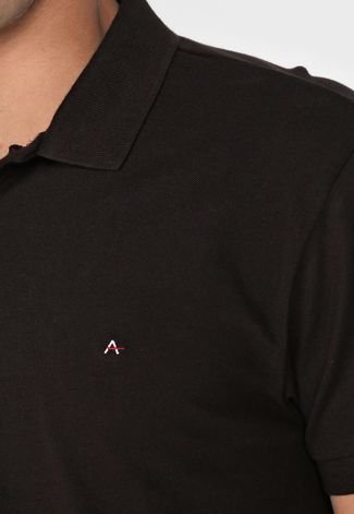 Camisa Polo Aramis Reta Logo Marrom