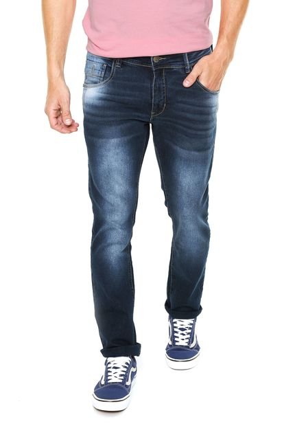 Calça Jeans Zune Slim Estonada Azul - Marca Zune