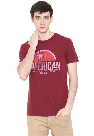 Camiseta Calvin Klein Jeans American Bordô