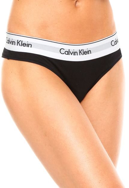 Calcinha Calvin Klein Underwear Biquíni Logo Preta - Marca Calvin Klein Underwear