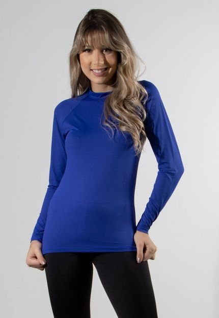 Camisa Térmica Adulto Feminina Segunda Pele Praia Surf Proteção Uv RLC Modas Azul Royal - Marca RLC Modas