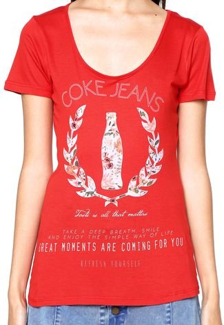 Camiseta Coca-Cola Jeans Refresh Yourself Vermelha