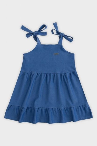 Vestido Marlan Infantil em Molecotton Jeans Azul - Marca Marlan