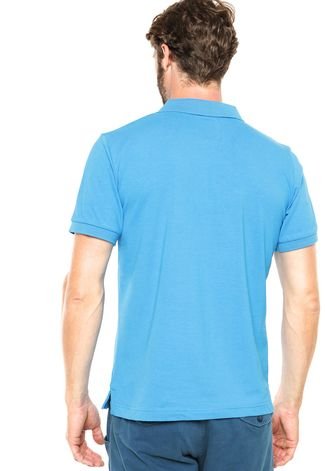 Camisa Polo Refined Lisa Recorte Azul