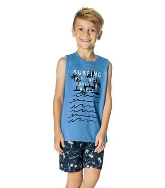 Conjunto Infantil Masculino Surfing Rovitex Kids Azul