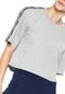 Camiseta Cropped Fila Faixa Logo Cinza - Marca Fila