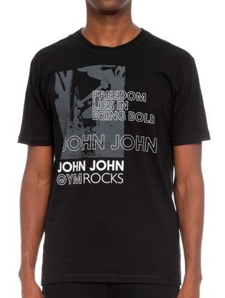 Camiseta John John Masculina Rg Gym Rocks Preta - Compre Agora